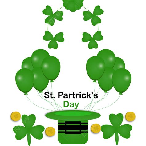 St Patrick Hat Vector Art Png St Patricks Day With Hat Coin And Leaf