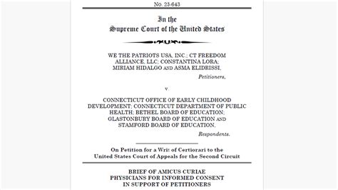 Physicians For Informed Consent Files Amicus Curiae Brief With Supreme Court Of The United