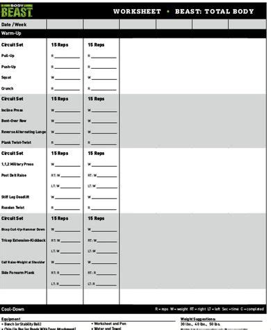 Free Sample Printable Workout Sheet Templates In Ms Word Pdf Body