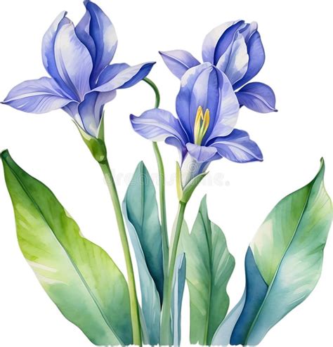 Watercolor Painting Of A Water Hyacinth Eichhornia Crassipes Flower