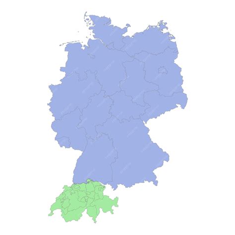 Hochwertige Politische Karte Von Deutschland Und Der Schweiz Mit