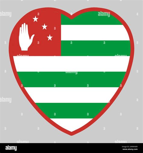 Republic Of Abkhazia Flag In Heart Shape Vector Stock Vector Image