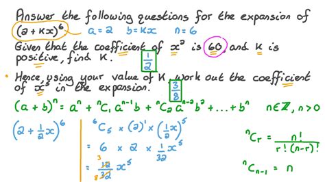 Question Video Using Binomial Coefficients To Solve Problems Nagwa