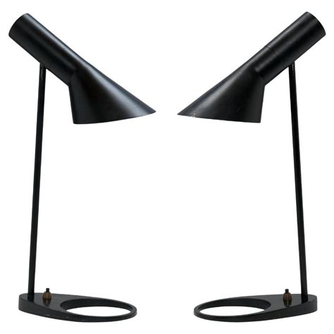 Early First Edition Black Arne Jacobsen Aj Visor Table Lamp By Louis