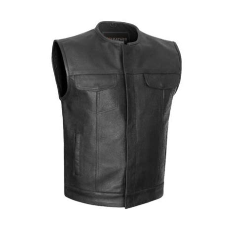 Men S Biker Premium Naked Cowhide Leather Motorcycle Club Vest G Vests