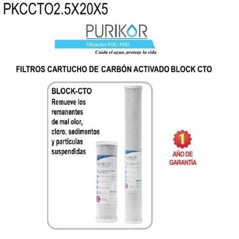 Cartucho De Carb N Activado De X X En Bloque Marca Purikor