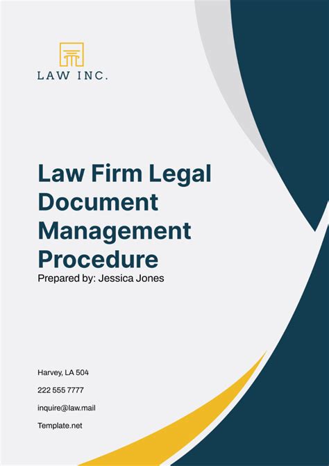 Law Firm Legal Document Management Procedure Template Edit Online