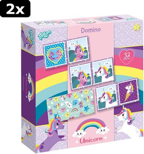 2x Totum Unicorn Domino Games Bol