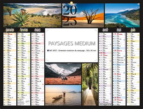 Calendrier Bancaire Paysages Medium Publicitaire Calendriers