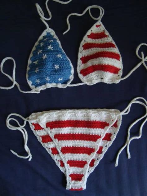Crochet Pattern American Flag Bikini PDF Pattern 0001 Etsy