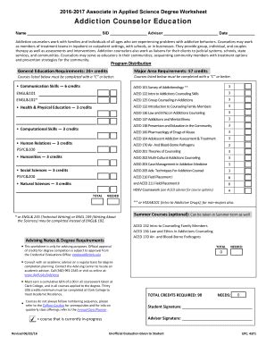 Fillable Online Associate In Arts Degree Worksheet Fax Email Print