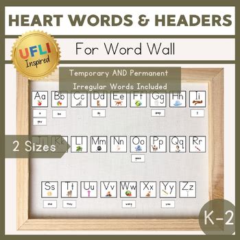 UFLI Inspired Word Wall Irregular Heart Word And Header Cards TPT