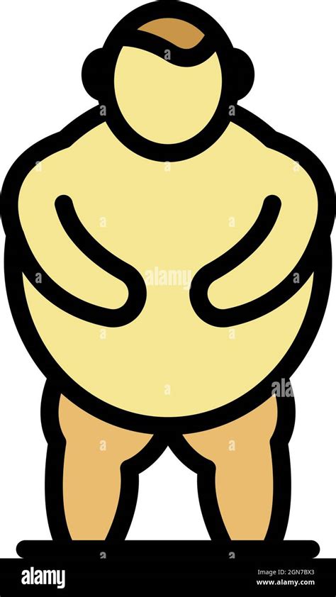 Man Obesity Icon Outline Man Obesity Vector Icon Color Flat Isolated