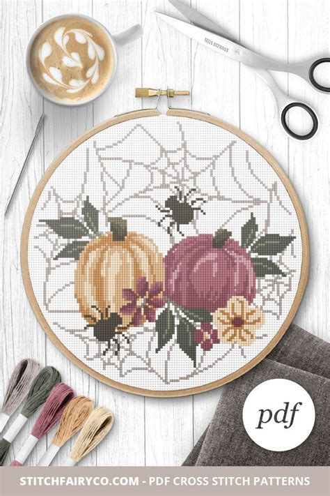 Spooky Halloween Pumpkins Cross Stitch Pattern For A Festive DIY Project