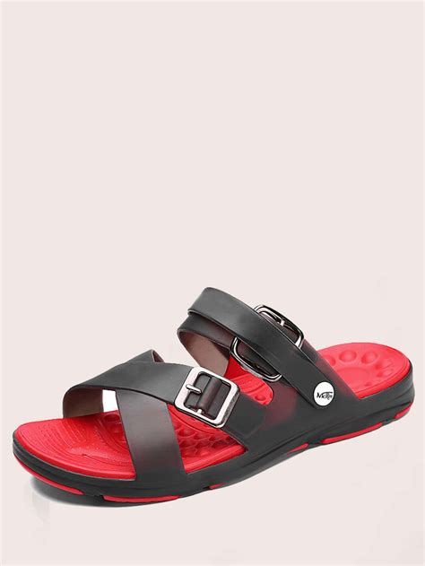 Men Buckle Decor Sandals