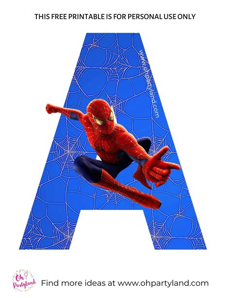 Free Printable Spiderman Alphabet Letters Oh Partyland