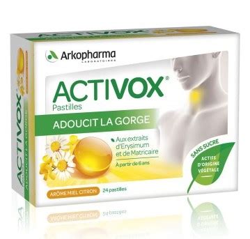 Mal De Gorge Activox Pastilles Miel Citron Sans Sucre