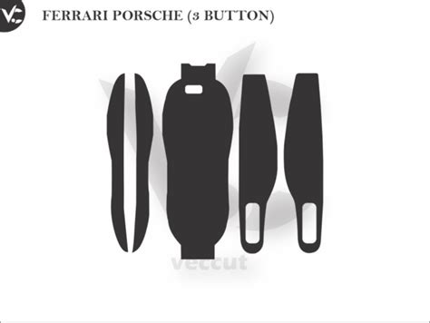 Ferrari Porsche 3 Button Car Key Wrap Cutting Template Vectorgi