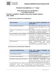 Producto académico N1 RSE docx Responsabilidad Social Empresarial