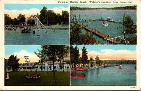 Postcard Multiple Views Of Bledsoe Beach Weldon S Landing In Lake James