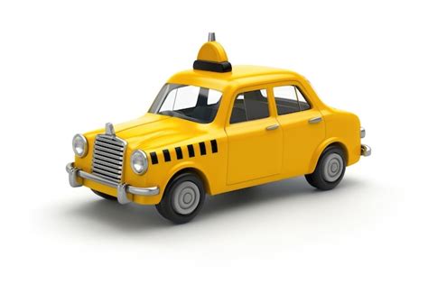 Taxi Illustration Toy Yellow Cab Car Cartoon For Transportation And