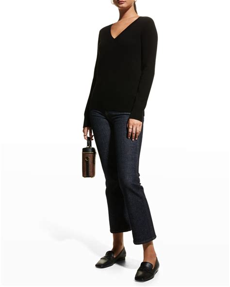 Neiman Marcus Cashmere Collection Cashmere V Neck Sweater Neiman Marcus