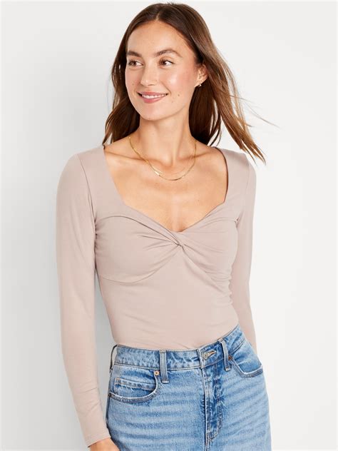 Fitted Twist Front Top For Women Old Navy