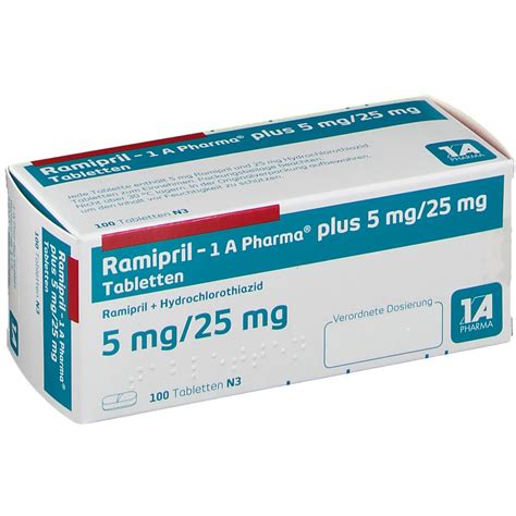 Ramipril 1A Ph Plus 5Mg 25 100 St Mit Dem E Rezept Kaufen Shop Apotheke