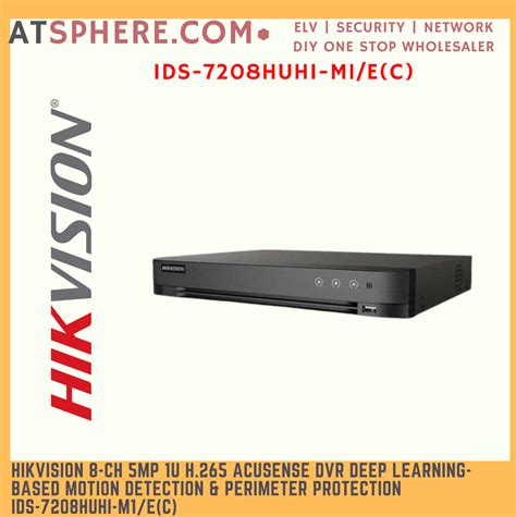 Hikvision 8CH 8 Channel 5MP 5 Megapixel 8MP Lite 1U H 265 AcuSense