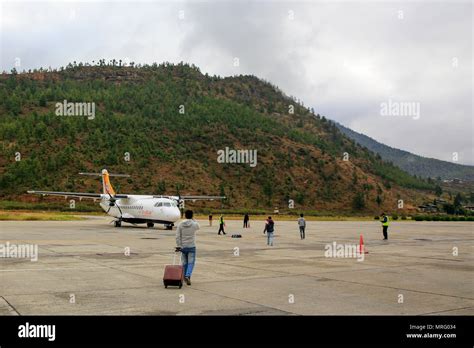 Drukair Atr At Paro International Airport Paro Bhutan Stock