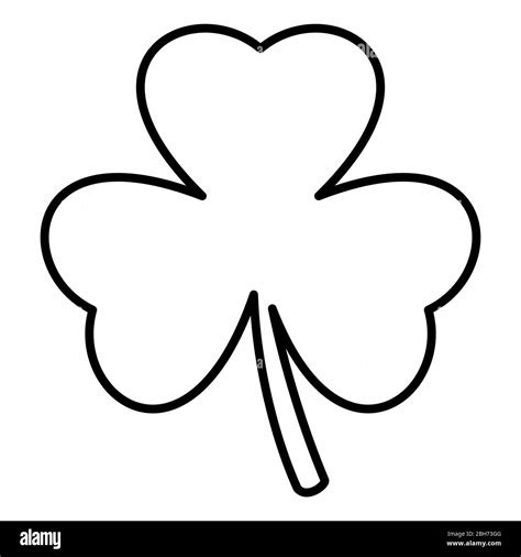 Shamrock Linear Icon Illustration On White Background Stock Vector