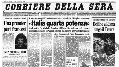 Italia Quarta Potenza Corriere Della Sera 16 Maggio 1991