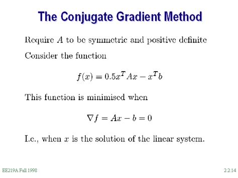 The Conjugate Gradient Method