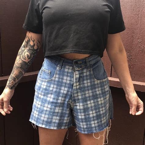 Vintage Switch High Waisted Gingham Shorts Labeled A Depop