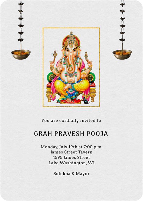 Invitation Card For Satyanarayan Pooja At Home Printable Online