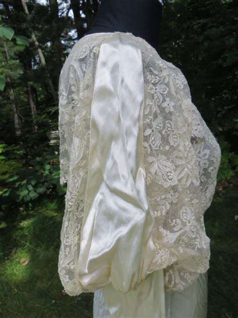 Liquid Satin Antique Wedding Gown Gorgeous Twenties Gem