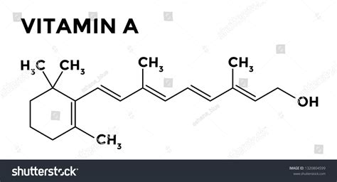 Vitamin Retinol Structural Chemical Formula On Stock Vektorgrafik