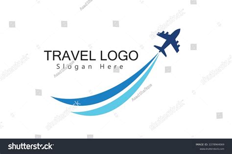 Aircraft Airplane Airline Logo Label Journey Stock Vector Royalty Free