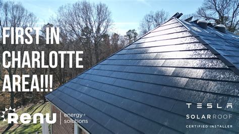 First Tesla Solar Roof In Charlotte Area Youtube