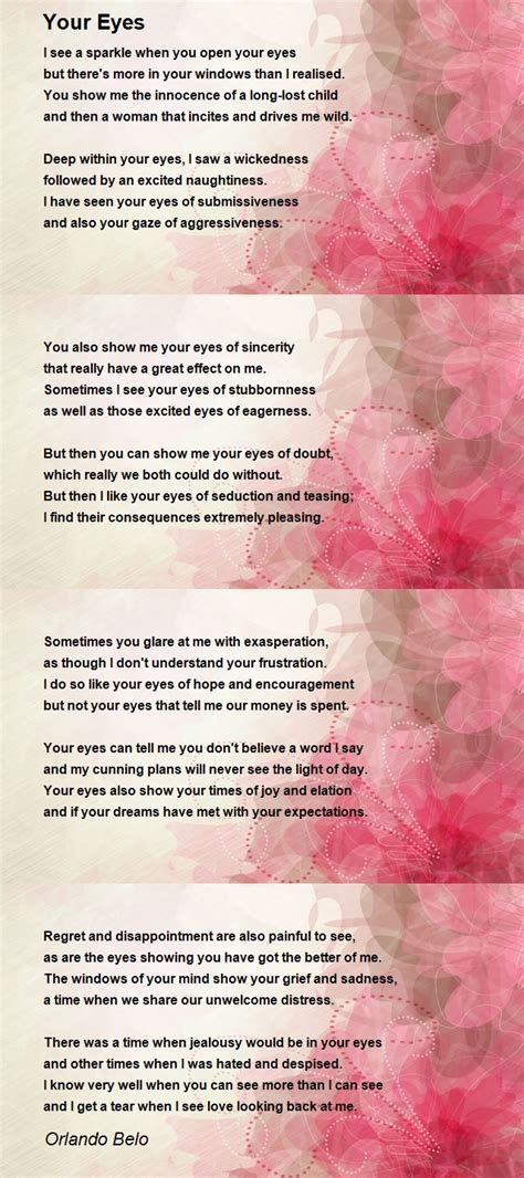 Your Eyes Poem By Orlando Belo Poem Hunter