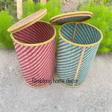 Jual KERANJANG BAMBU LAUNDRY BASKET BAMBOO TEMPAT BAJU KOTOR