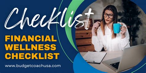 Financial Wellness Checklist Budget Coach Usa