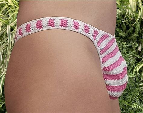 Men Bikini Two Colours Crochet Swimsuit Sexy Beach Bottom Low Rise