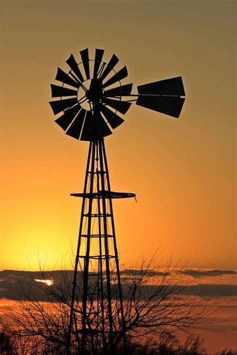 Kansas Golden Sky With A Windmill Robert D Brozek In 2024 Windmill