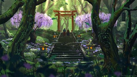 Torii Gate In The Forest Live Wallpaper Moewalls