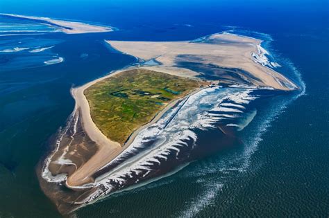 Wangerland von oben Winterluftbild Küstenbereich der Minsener Oog