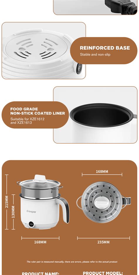Dreepor Mini Rice Cooker With Steamer Small Non Stick Hot Pot Multifunctional Electric Cooker