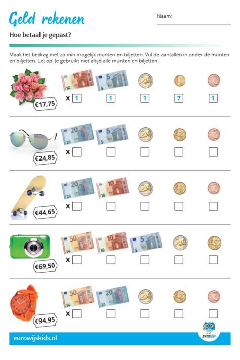 Rekenen Met Geld Werkbladen Geld Sommen Voor Groep 6 Geld