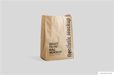 Premium Psd Kraft Food Bag Mockup