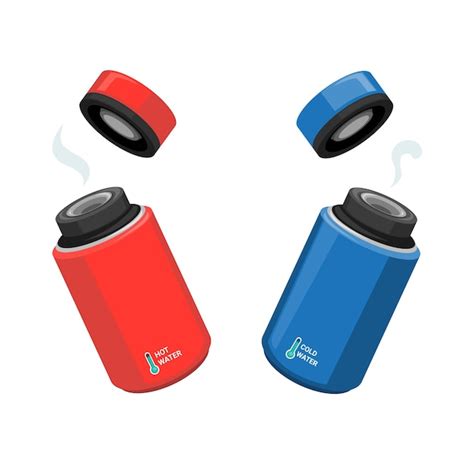 Premium Vector Thermos Tumbler Hot And Cold Water Symbol Cartoon